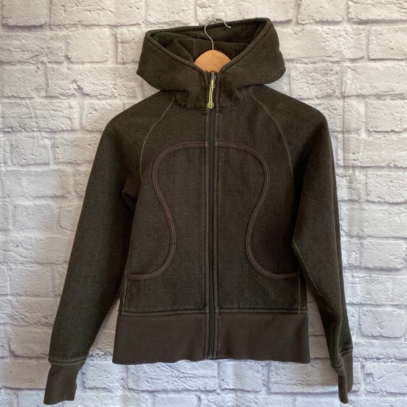 Lululemon Dark Green Scuba Zip Up Hoodie Jacket